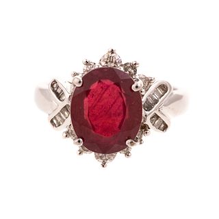 A 3.65 ct Ruby & Diamond Ring in 18K