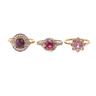 An 18K Pink Star Sapphire Ring & Other Rings