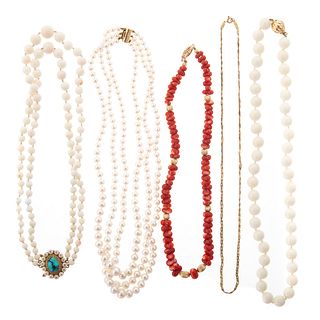 Collection of Coral & Pearl Necklaces