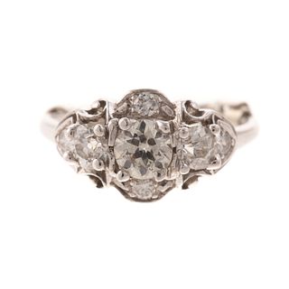A Lady's Platinum & Diamond Ring, C. 1940