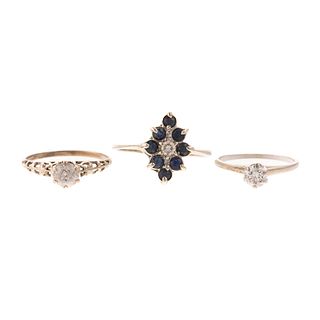Diamond Solitaire Ring & Sapphire Ring