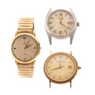 A Trio of Omega, Rolex & Lucien Piccard Watches