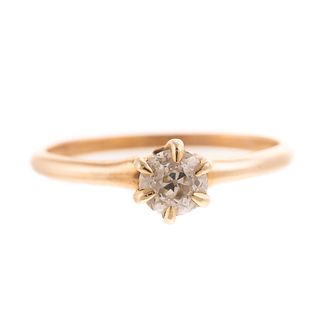 An Old European Cut Diamond Engagement Ring in 14K