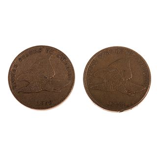Two Very Nice Flying Eagle Cents