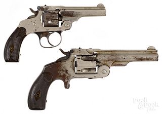 2 Smith & Wesson nickel plated break top revolver