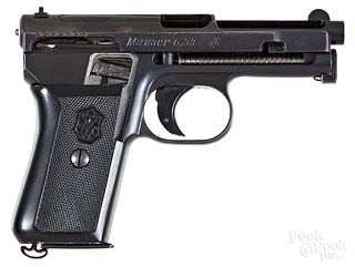 Mauser cutaway semi-automatic pistol