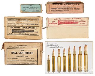 Group of vintage boxed ammo cartridges