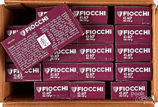Nineteen boxes of Fiocchi .45 ACP ammunition