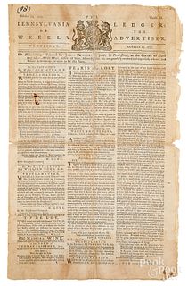 Pennsylvania Ledger Revolutionary War newspaper