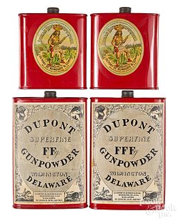 Four Dupont powder tins