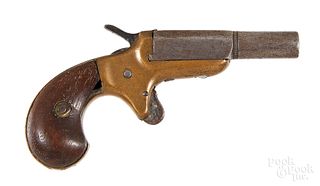 Brass frame single shot muff pistol, .22 caliber