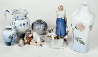 Eight Pieces Royal Copenhagen Porcelain