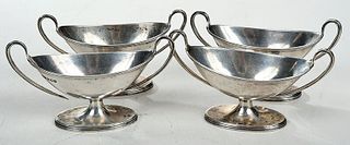 Set of Four English Silver Open Salts