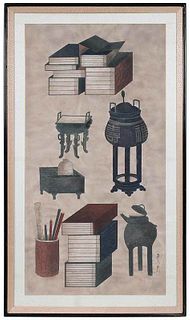 Large Chinese Still Life Painting
