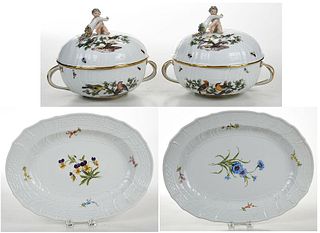 Four German Porcelain Serving Pieces