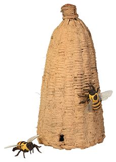 Bee Skep with Mud Packed Straw
