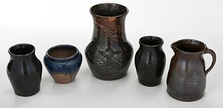 Five Pieces Southern Pottery