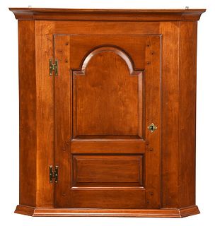 Chippendale Style Cherry Hanging Corner Cupboard