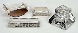 Four Piece Cut Glass Desk Set