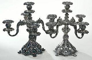 Pair Reed and Barton Silver-Plate Candelabra