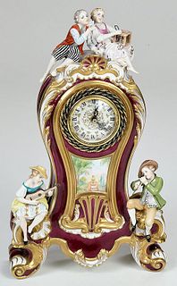 Luigi Fabris Porcelain Mantel Clock