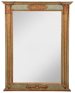 Directoire Style Parcel Gilt and Painted Mirror