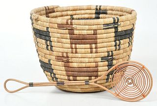 Coiled Hopi Polychromed Basket