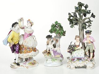 Three German Porcelain Figural Groups
