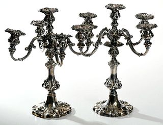 Pair of Large Wallace Silver Plate Candelabra
