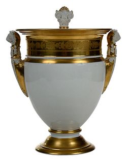 Large Classical Gilt Decorated Porcelain Urn