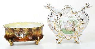 Two Porcelain Planters, One R.S. Prussia
