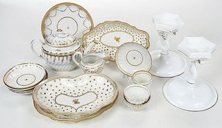 20 Pieces of Gilt Decorated Porcelain and Glass