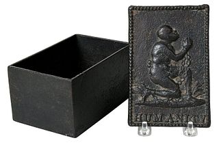 Abolitionist "Humanity" Cast Iron Tobacco Box