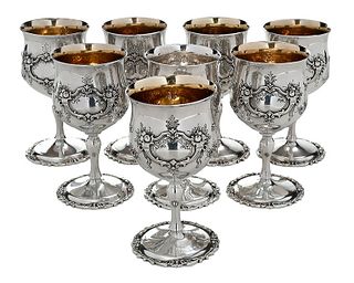 Set of Eight Francis I Sterling Goblets