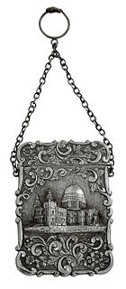 English Silver St. Paul Card Chatelaine Case