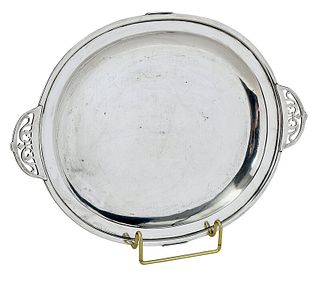 Arthur Stone Sterling Tray with Pierced Handles
