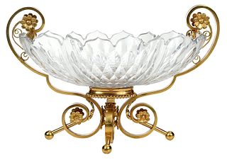 Neoclassical Style Glass and Bronze Centerpiece
