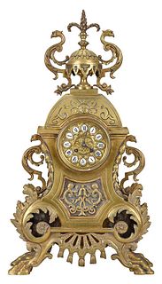 AD Mougin Brass Mantel Clock