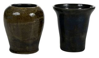 Two Unusual Bachelder Pottery Vases