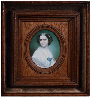 Portrait Miniature of a Woman on Ivory