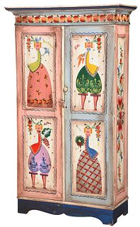 Peter Hunt Paint Decorated Four Seasons Cabinet