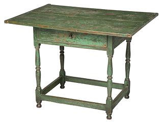 Early American Green Painted Tavern Table