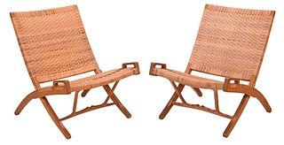Pair Hans Wegner Johannes Hansen Folding Chairs