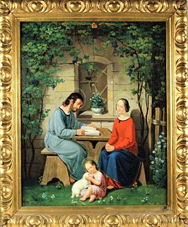 Early Religious Painting of St John & Elizabeth