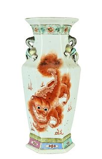 Antique Chinese Red Dragon Vase