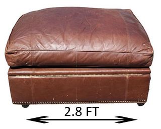 Leather Ottoman with Compartment