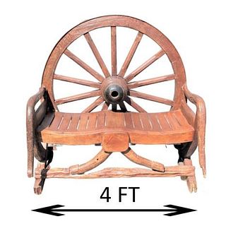 Antique Wagon Wheel Bench