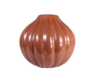 Helen Shupla (1928-) Santa Clara Redware Melon Jar
