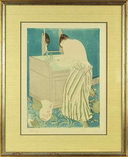 Mary Cassatt, Woman Bathing, Offset Lithograph