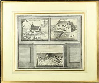 19th C Copper Engraving, Castles of Holland